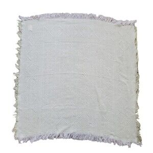 VTG Heart Beats Blanket Baby Newborn Made in USA Toddler Knit Yellow Weave FLAW